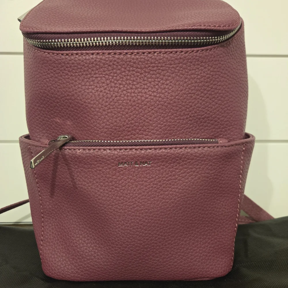 Matt & Nat Burgundy Backpack and Wallet Set - Picture 2 of 10